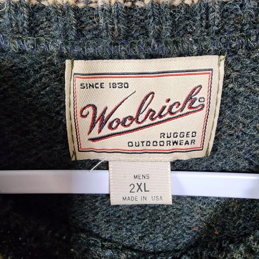 Vintage Woolrich Wool Sweater Mens 2XL USA Southwestern Aztec Western Pullover